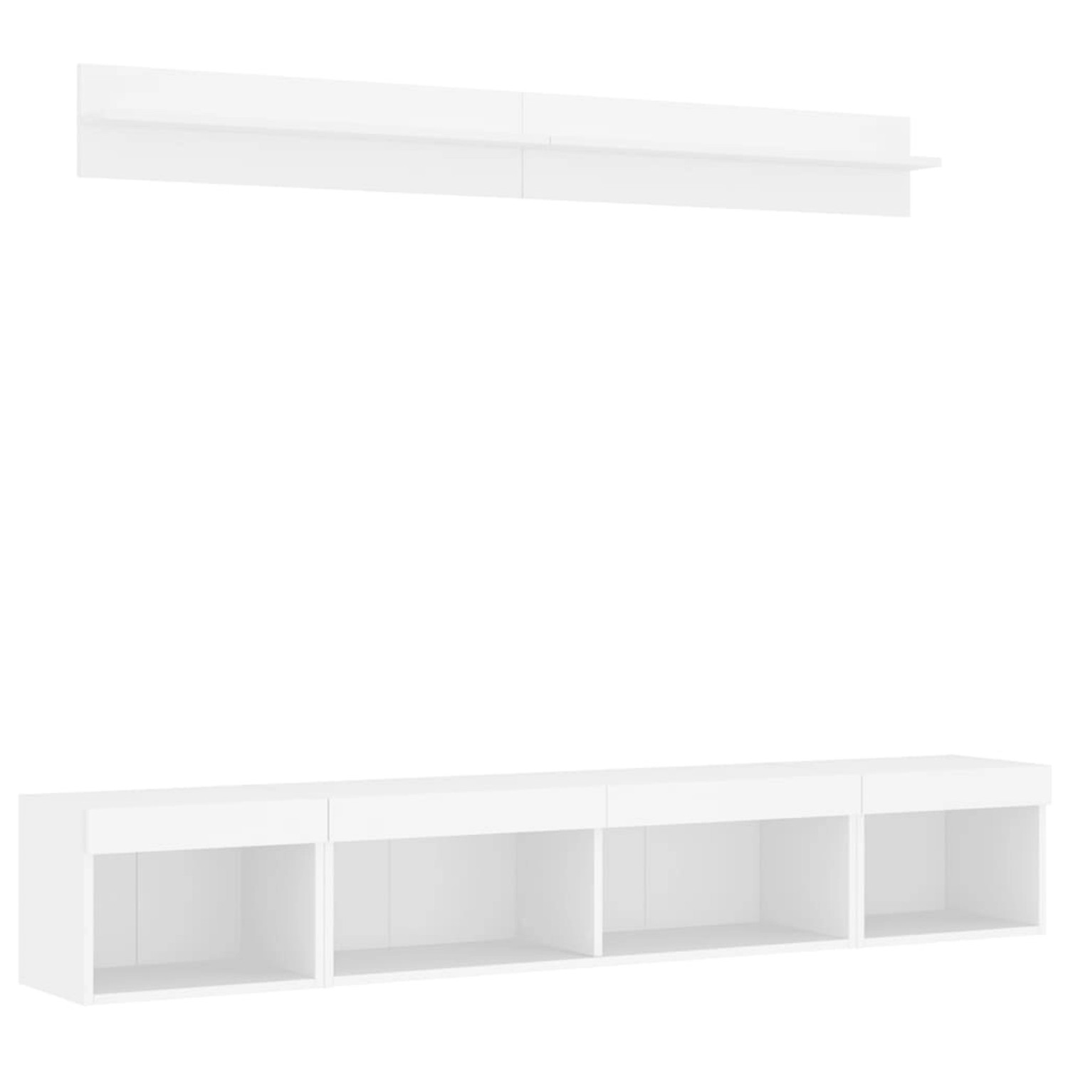 vidaXL 5-Tlg Wohnwand mit LED-Beleuchtung Weiß Holzwerkstoff 3216682 günstig online kaufen