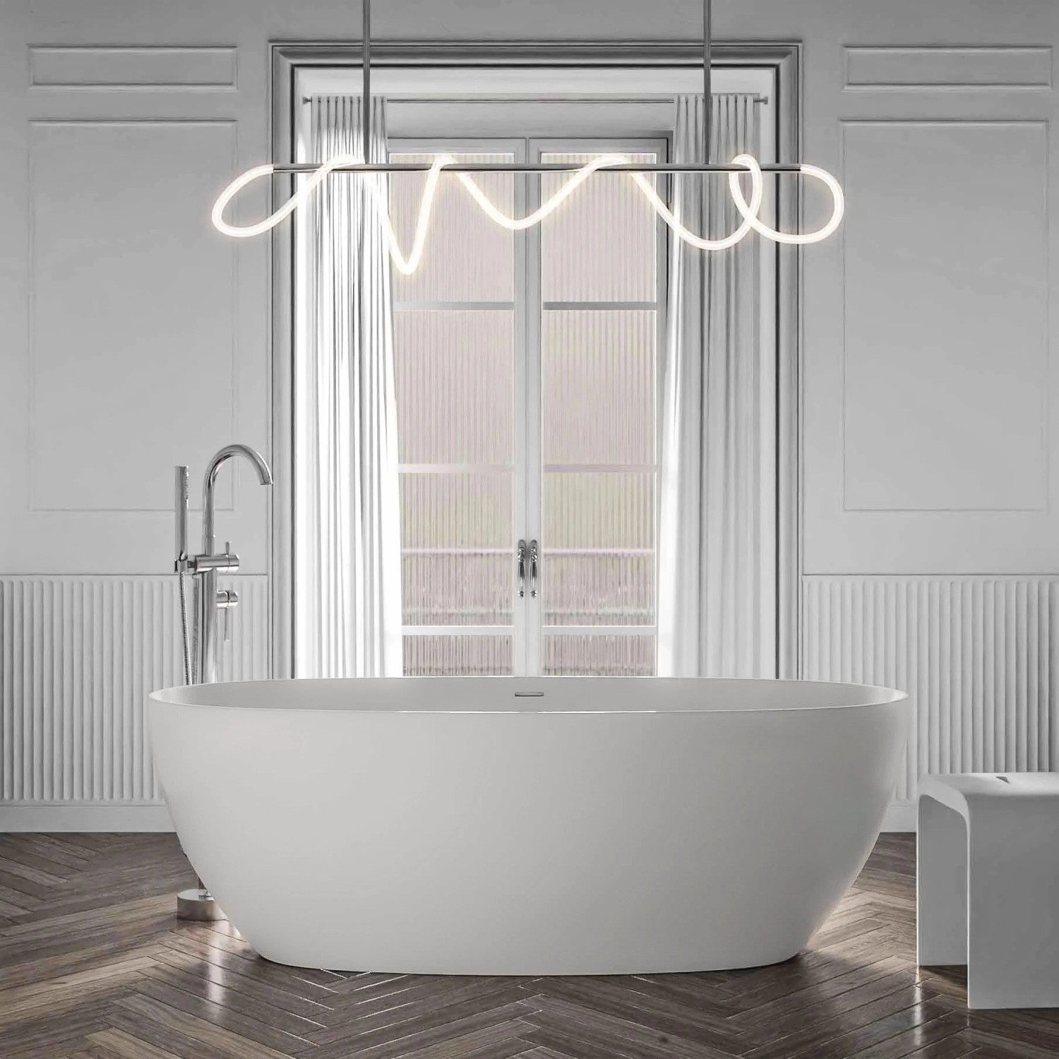 Bernstein Freistehende Badewanne BELAQUA Acryl Weiß Matt 180x80 cm günstig online kaufen