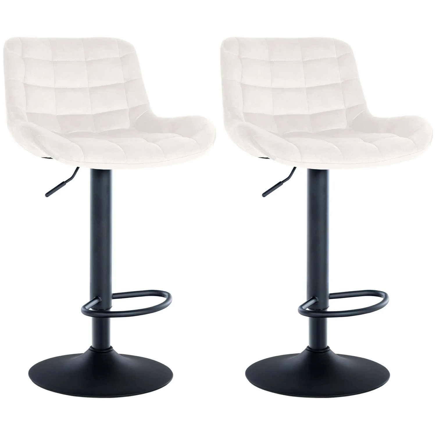 CLP 2er Set Barhocker Tover creme/Samt