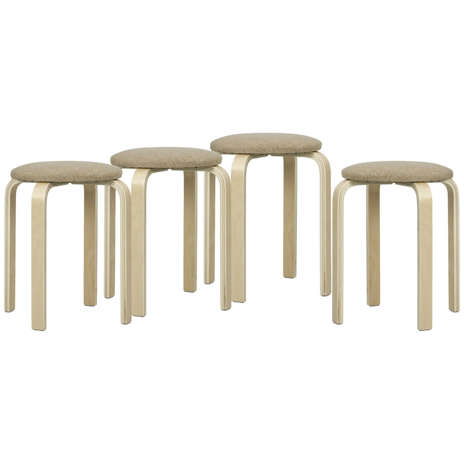 HOMCOM Stool Holzwerkstoff Polyester 40L x 40B x 45H cm Khaki