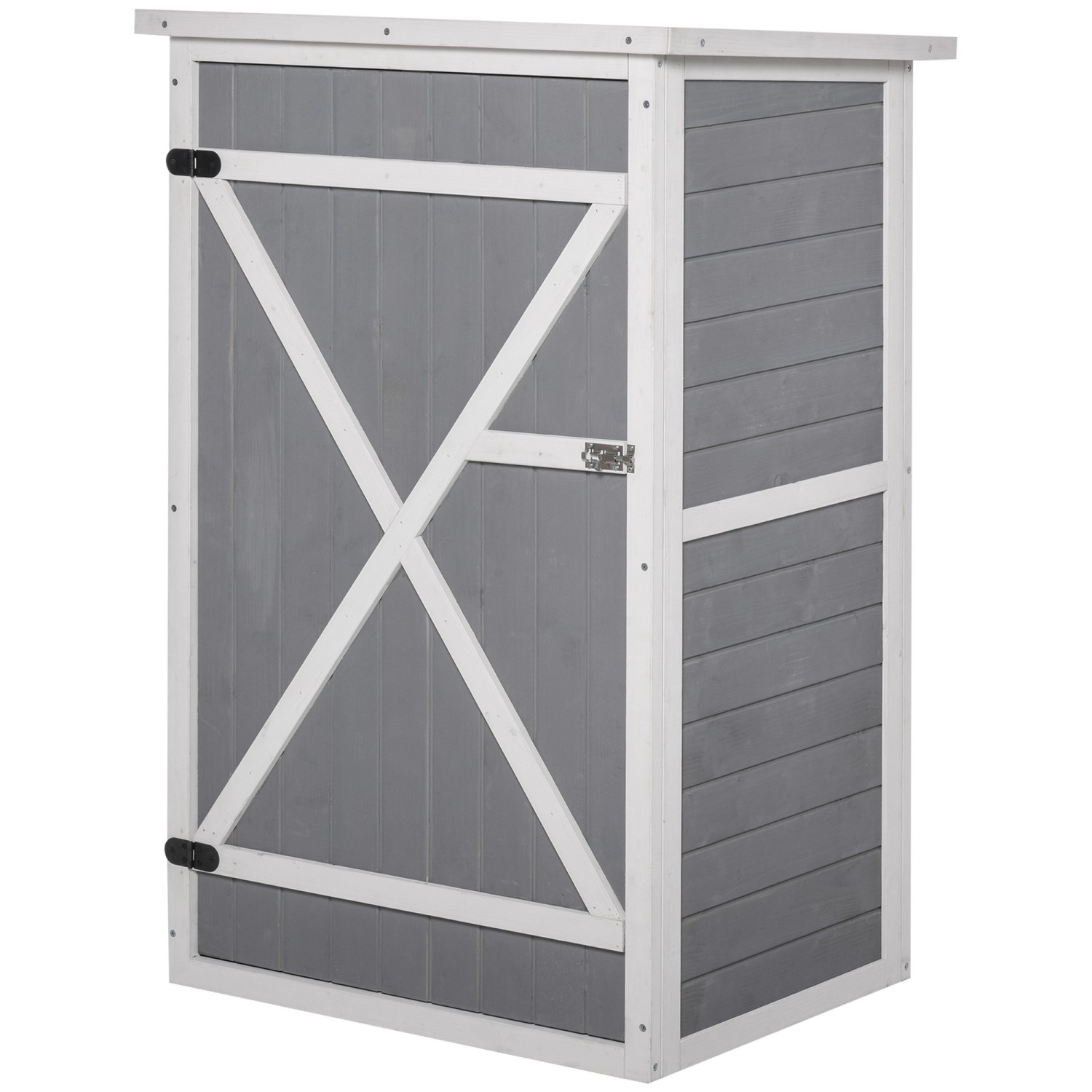 Outsunny Gartenhaus mit Regalböden Schwarz 75 x 56 x 115 cm günstig online kaufen