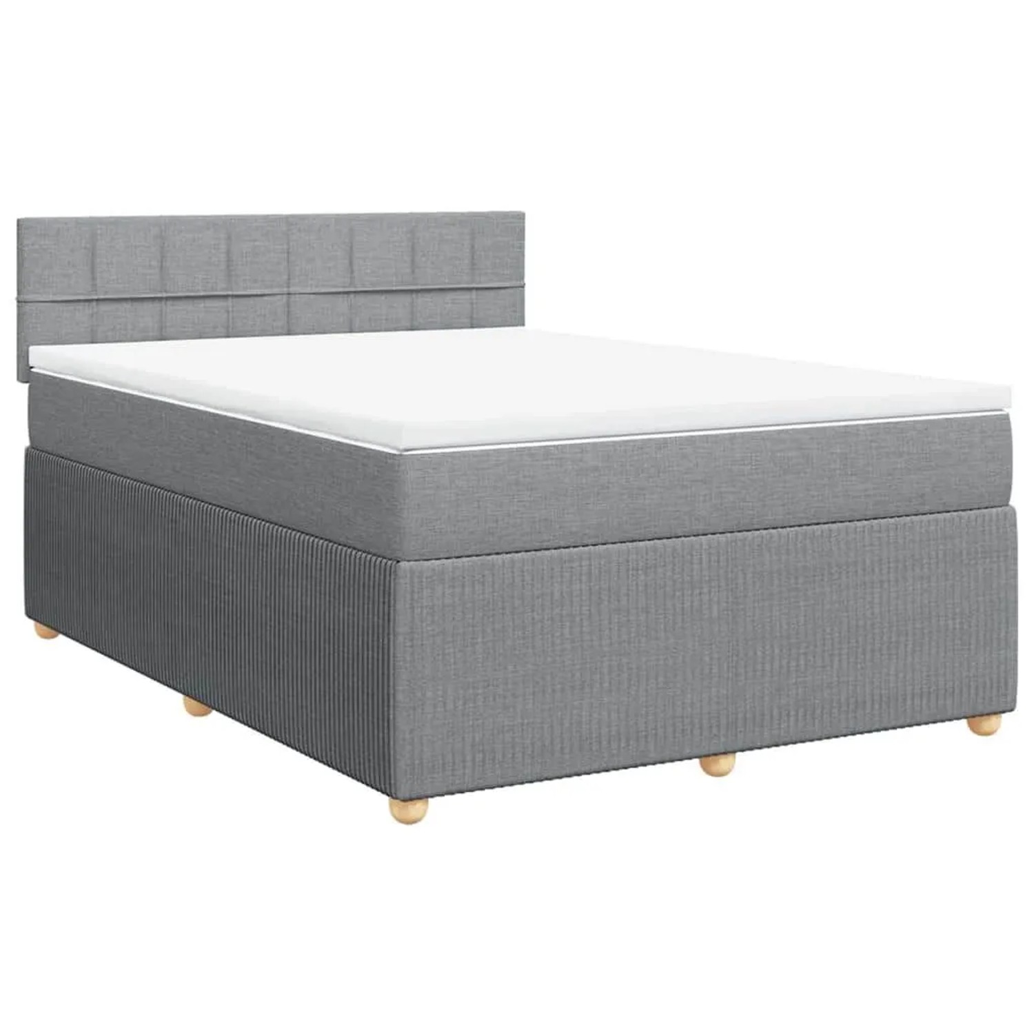 vidaXL Boxspringbett mit Matratze Hellgrau 140x200 cm Stoff 3289779