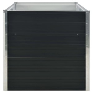 Anthrazitfarbenes vidaXL Hochbeet aus Stahl, 160x80x77 cm, für Garten und Terrasse.