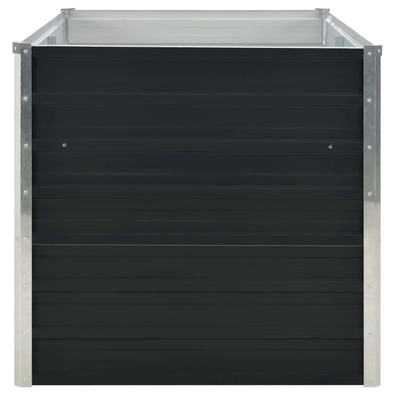 Anthrazitfarbenes vidaXL Hochbeet aus Stahl, 160x80x77 cm, für Garten und Terrasse.