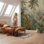 Zimmer mit Komar Fototapete Dschungel Grün mit Palmen und tropischen Pflanzen.