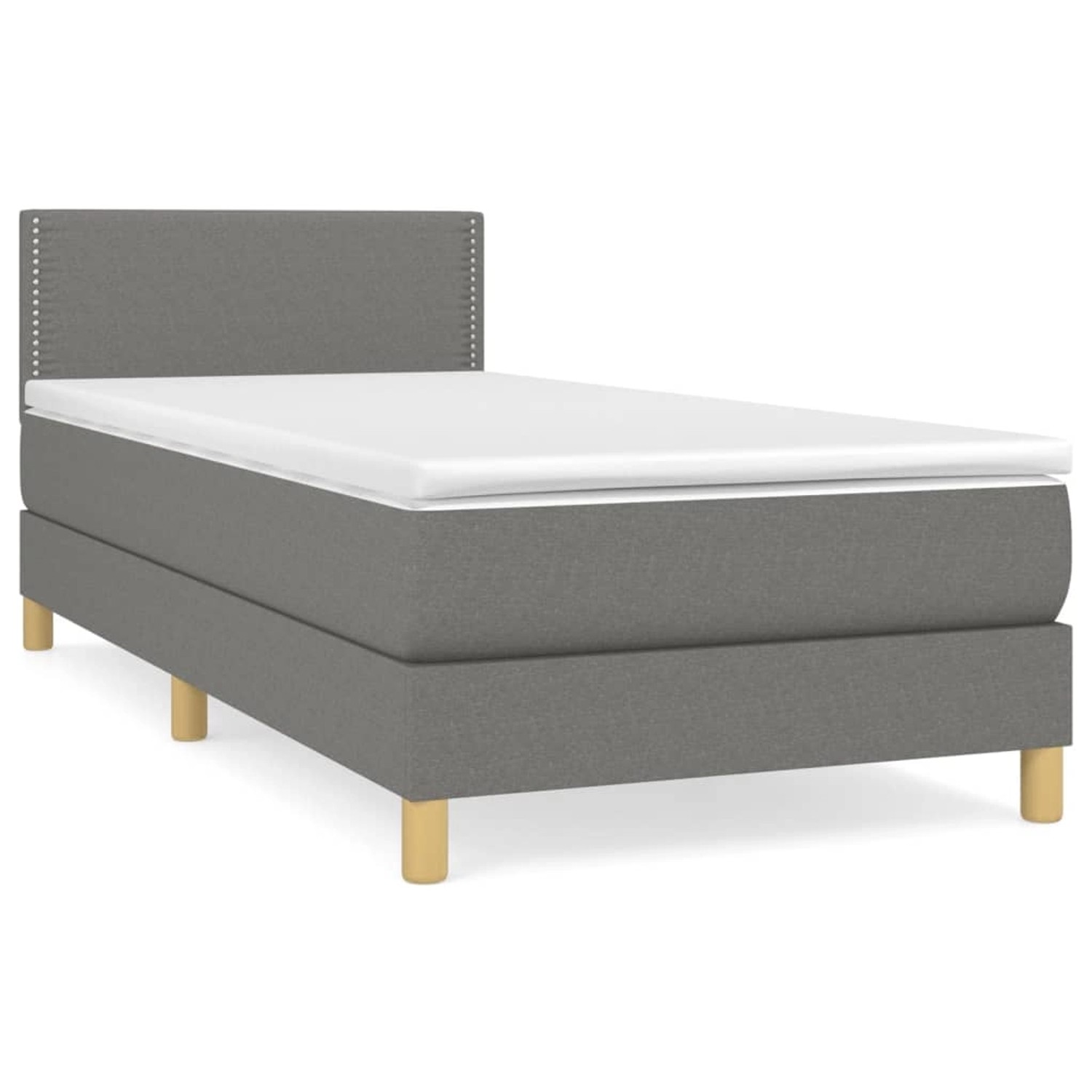 vidaXL Boxspringbett Boxspringbett mit Matratze Dunkelgrau 100x200 cm Stoff günstig online kaufen