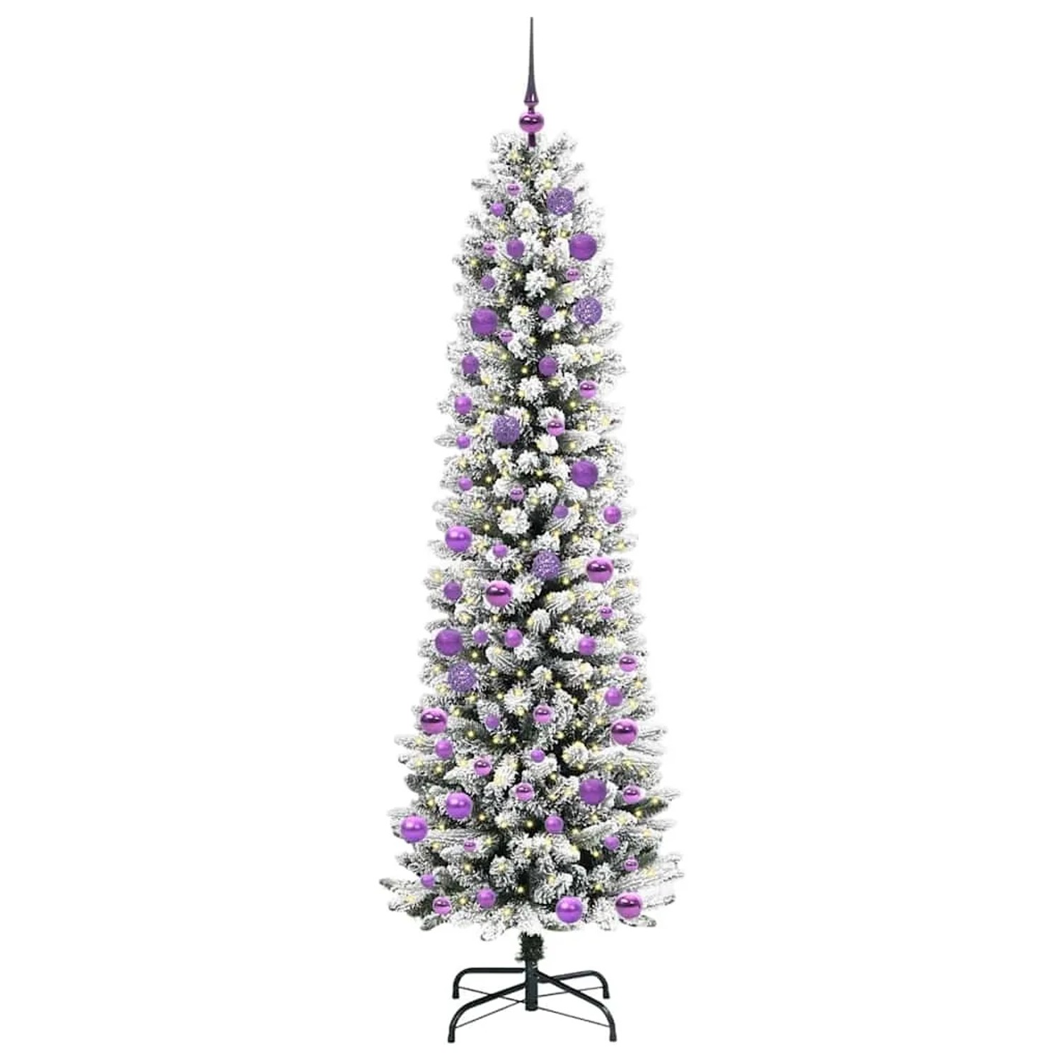 vidaXL Künstlicher Weihnachtsbaum mit 300 LEDs Grün und Weiß 240 cm 3396135