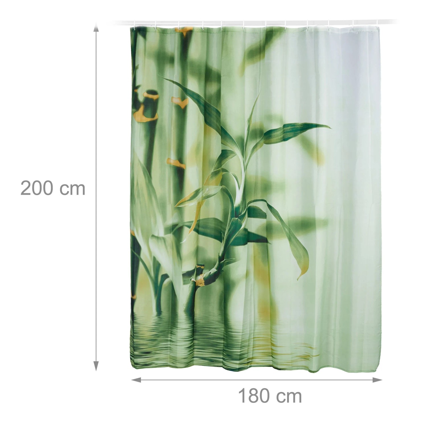 Relaxdays Duschvorhang Polyester Grün Blickdicht Wasserabweisend 200 cm x 180 cm x 4 cm_4