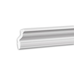 Weiße PROFHOME Eckleiste, 2m Deckenleiste aus Polystyrol für den Innenbereich.