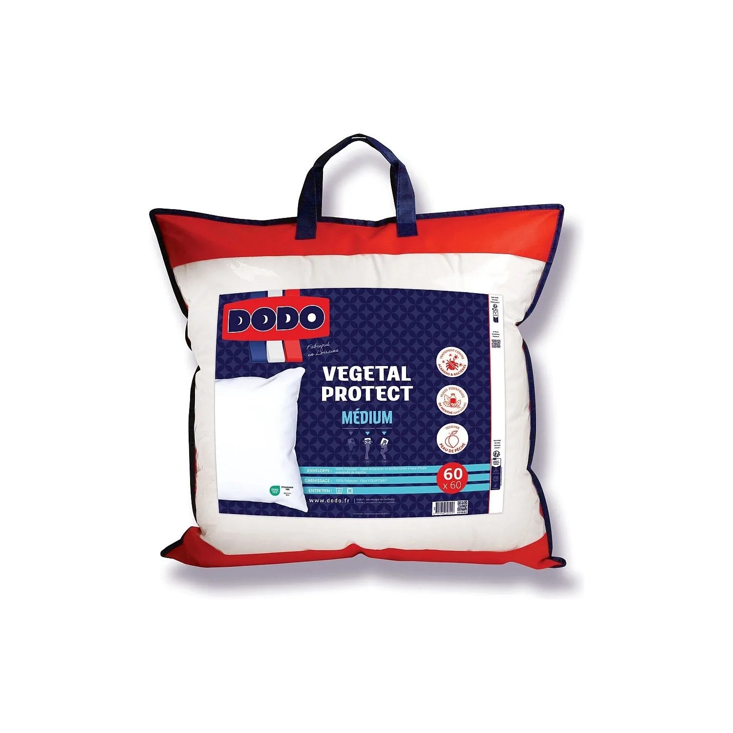 Vente-unique Kopfkissen Vegetal Protect Weiß 60 cm