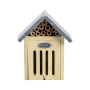 Esschert Insektenhotel S aus Holz mit Metalldach für Nützlinge im Garten.