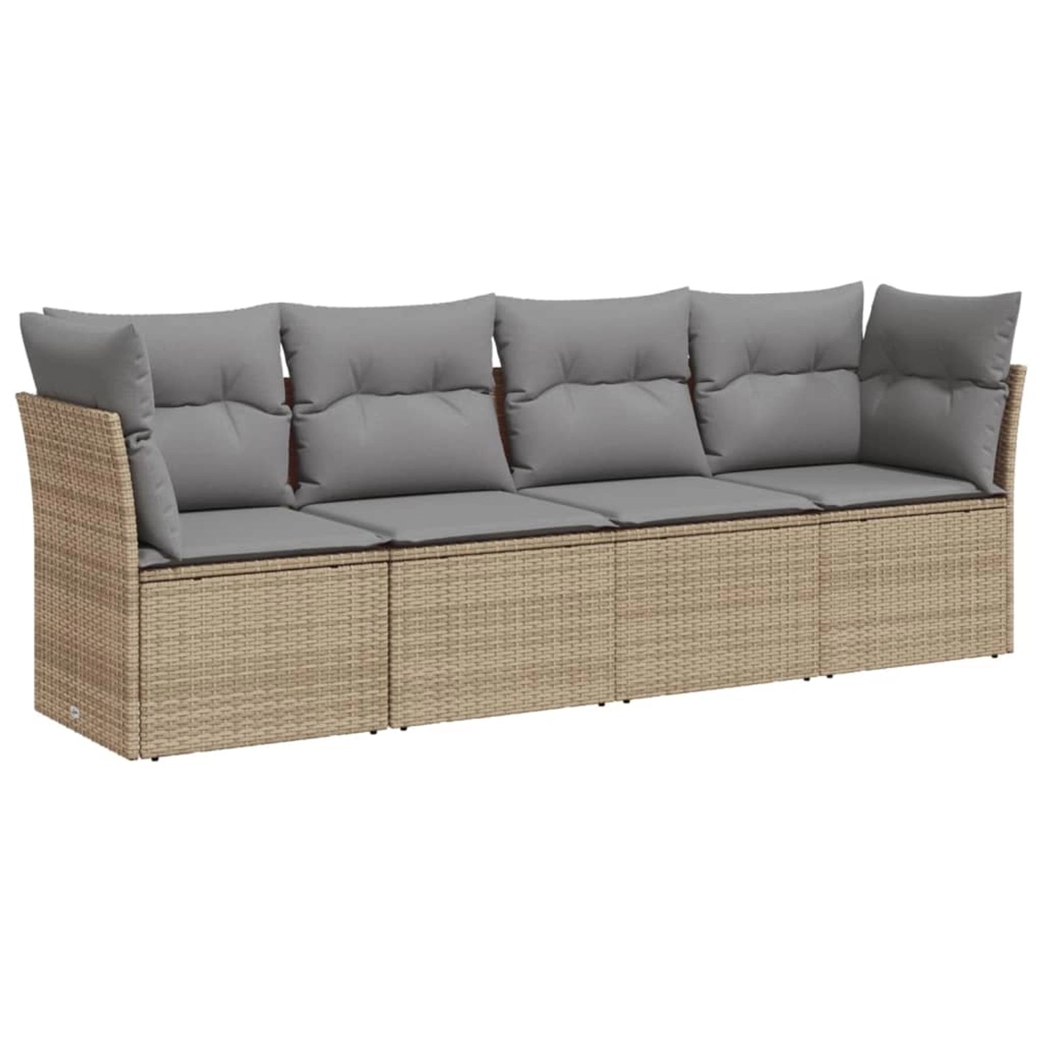 vidaXL 4-tlg Garten-Sofagarnitur mit Kissen Beige Poly Rattan Modell 20 günstig online kaufen