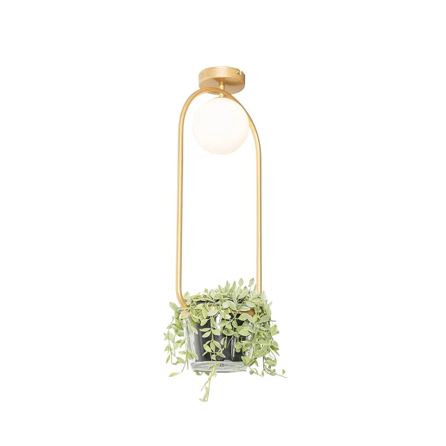 QAZQA Art Deco Deckenlampe Gold mit Weißem Glas Isabella