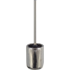 WC-Bürstenhalter von baliv, Chrom-Optik mit geriffelter Keramik für ein elegantes Bad.