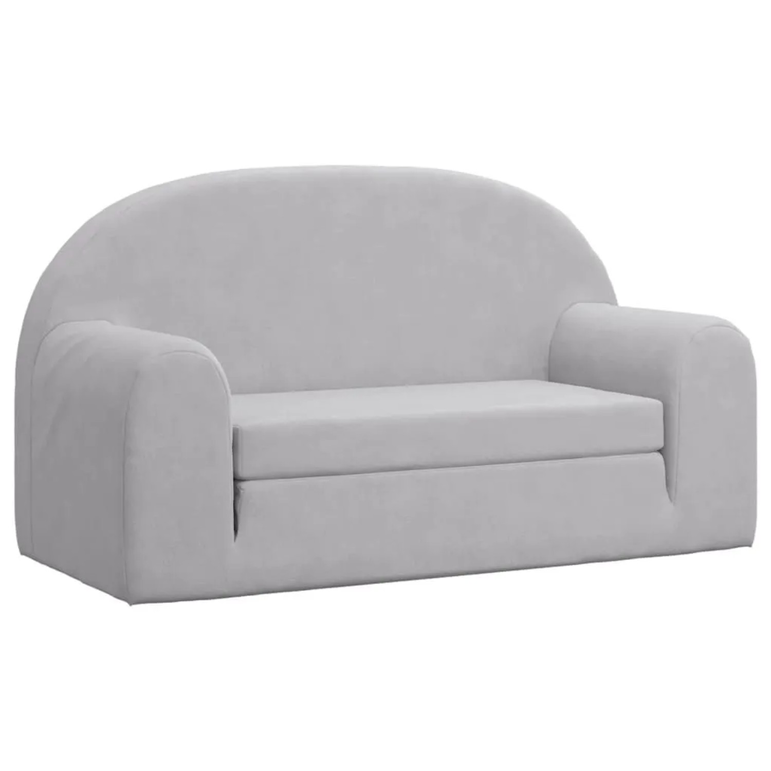 vidaXL Kinder-Schlafsofa 2-Sitzer Hellgrau Weicher Plüsch 357023