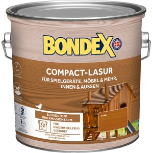 Dose Bondex Compact-Lasur Teak 2,5l für Holz, innen & außen.