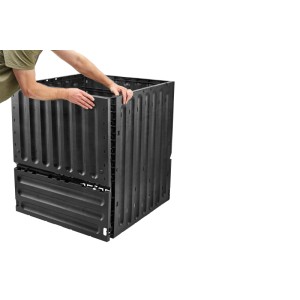 Garantia Komposter Comfort Eco-King 600 l, schwarzer Schnellkomposter im Aufbau.