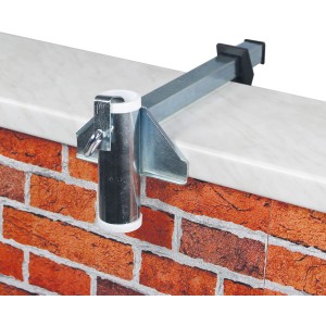 Videx Garden Sonnenschirmhalter für Mauerbrüstung, verzinkt, zur einfachen Montage ohne Bohren.