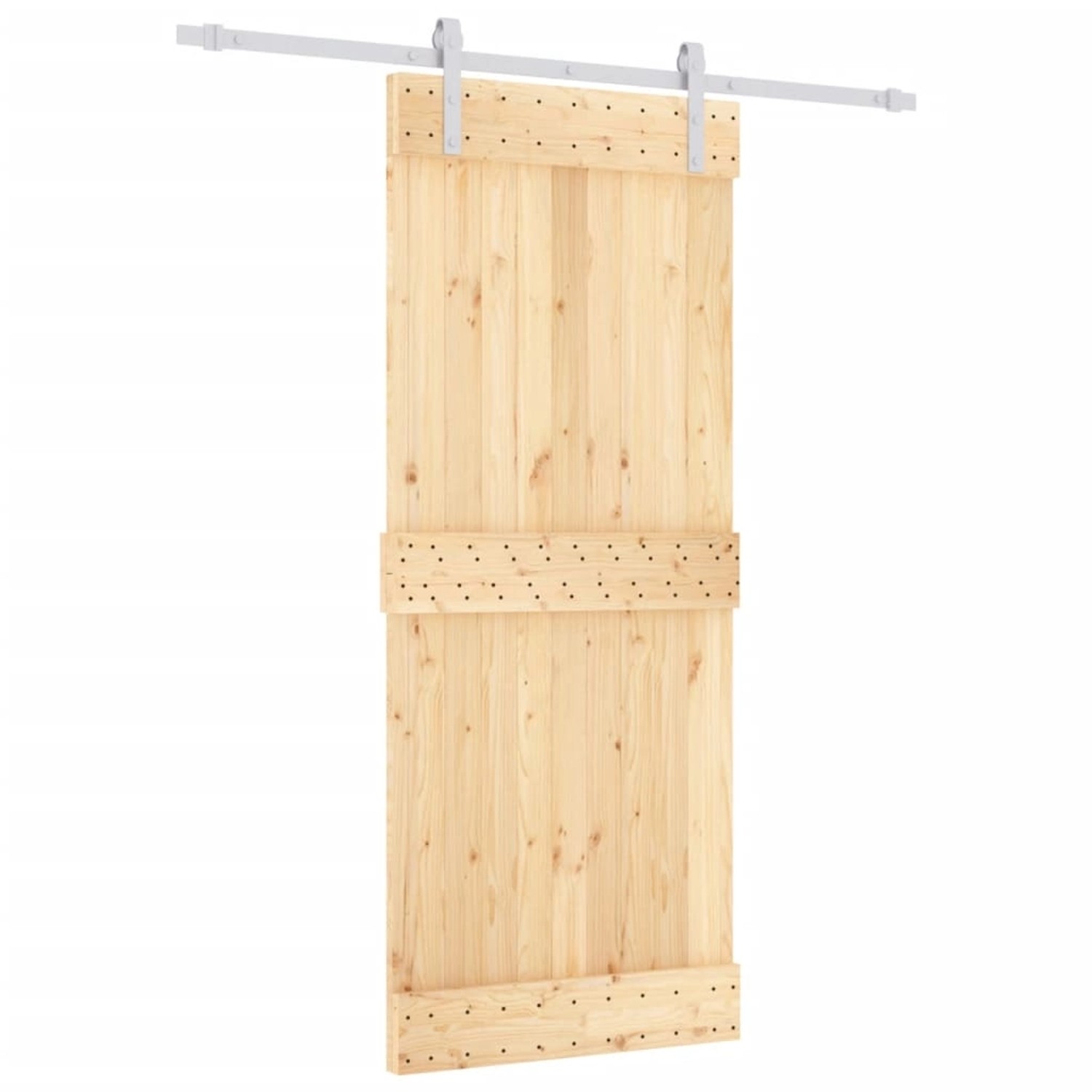 vidaXL Schiebetür mit Beschlag 85x210 cm Massivholz Kiefer 3203010 günstig online kaufen