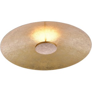 Goldene LED-Deckenleuchte Plate von Paul Neuhaus, Durchmesser 50 cm.