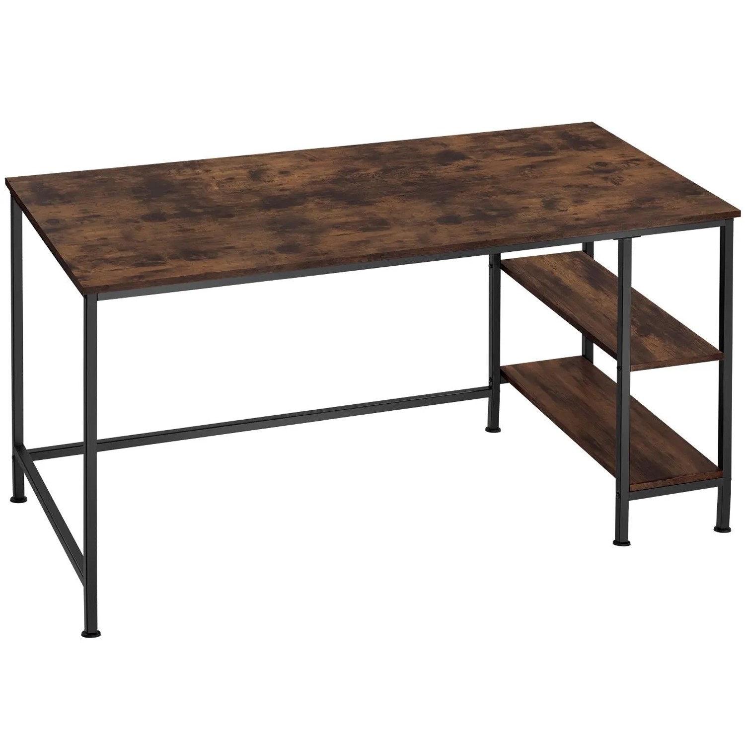 Tectake Schreibtisch Donegal Industrial Style Holz und Stahl  140 x 60 x 76 50 cm Industrial Holz Dunkel  Rustikal