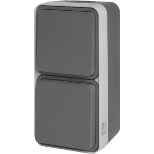 Berker w.1 Aufputz Steckdose mit A/W Schalter IP55, grau, für den Außenbereich.