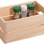 Kesper Holzkiste Kiefer, 9 l, gefüllt mit Gewürzen. Aufbewahrungsbox aus Holz mit Tragegriffen.