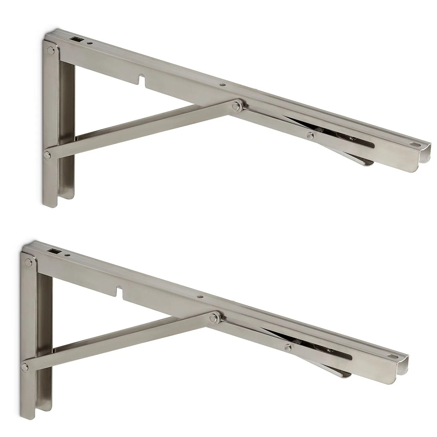 SOTECH 1 Paar Edelstahl Schwerlast Klappkonsolen 400 x 175 mm Tragkraft Bis 150 Kg