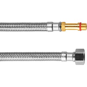LUX Flexschlauch, 500 mm, G 3/8 x M10, Edelstahl, für Armaturenanschluss.