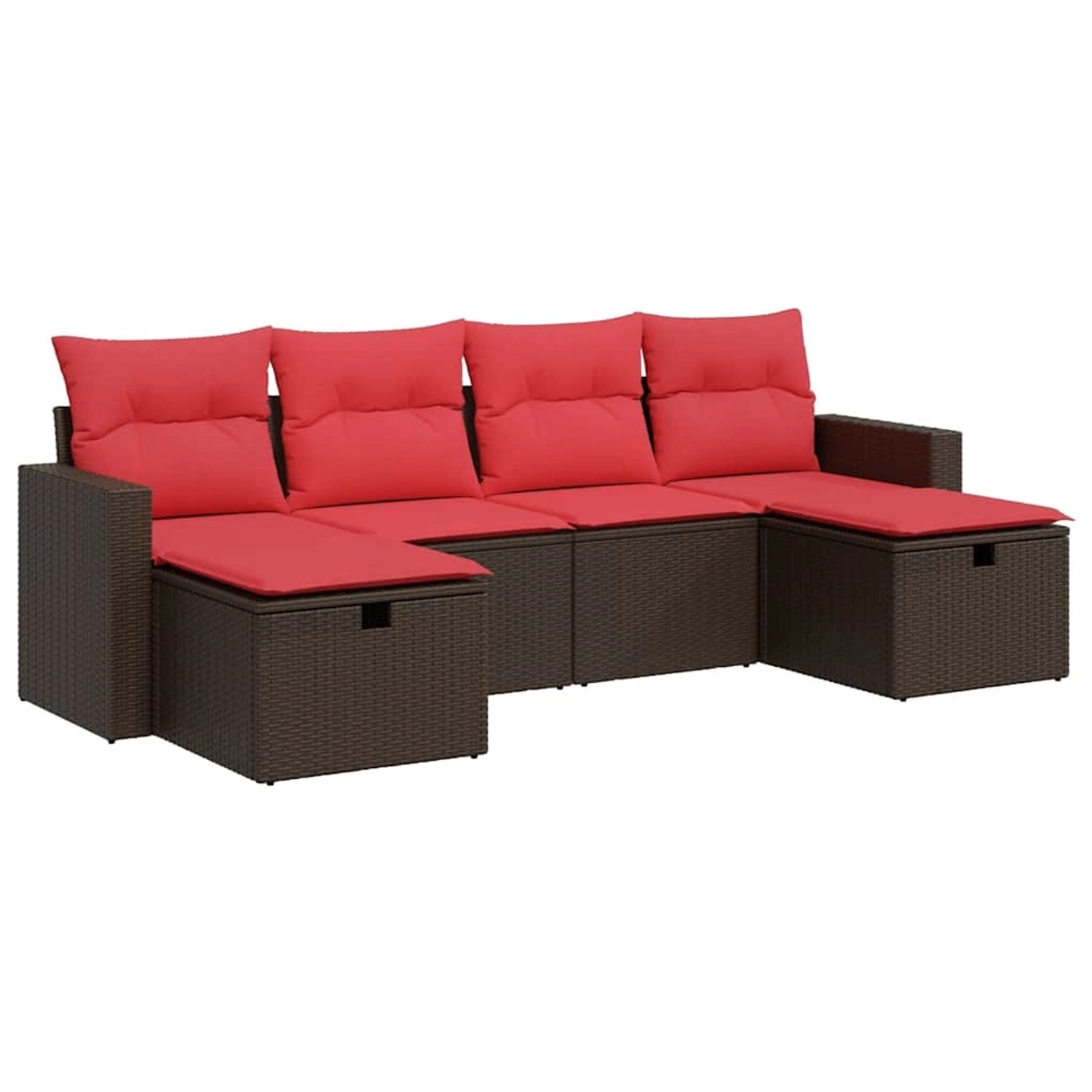 vidaXL 6-Tlg Garten-Sofagarnitur mit Kissen Braun Poly Rattan 3325430 günstig online kaufen