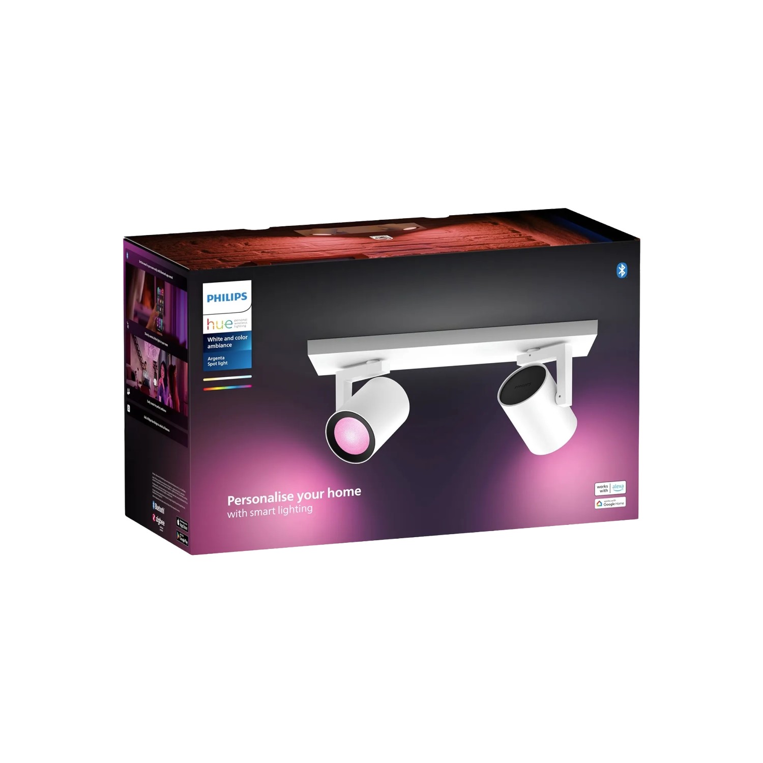 Philips Hue Smart-LED-Deckenleuchte Argenta White & Color Ambiance 2er Spot günstig online kaufen