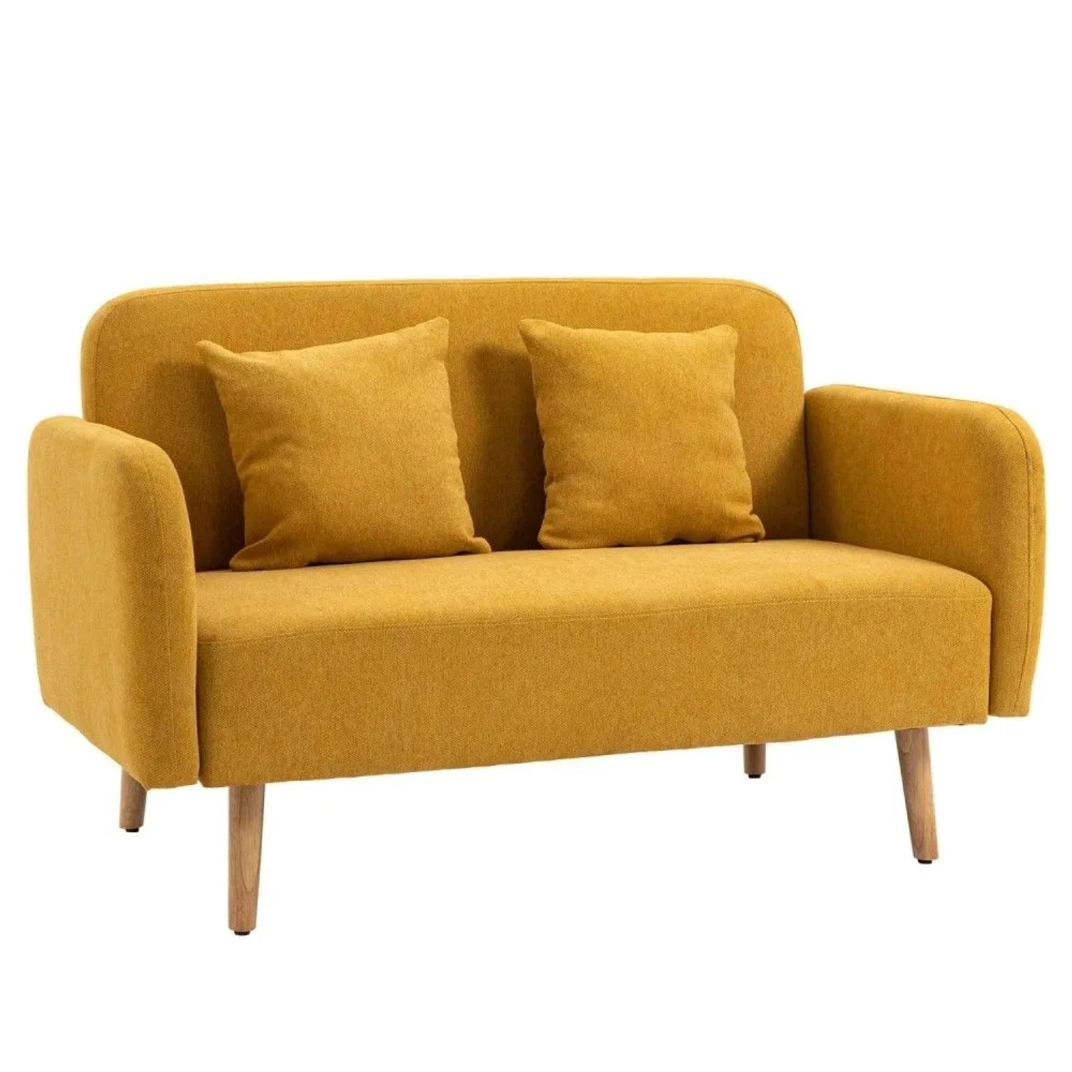 HOMCOM 2 Sitzer Sofa mit 2 Wurfkissen