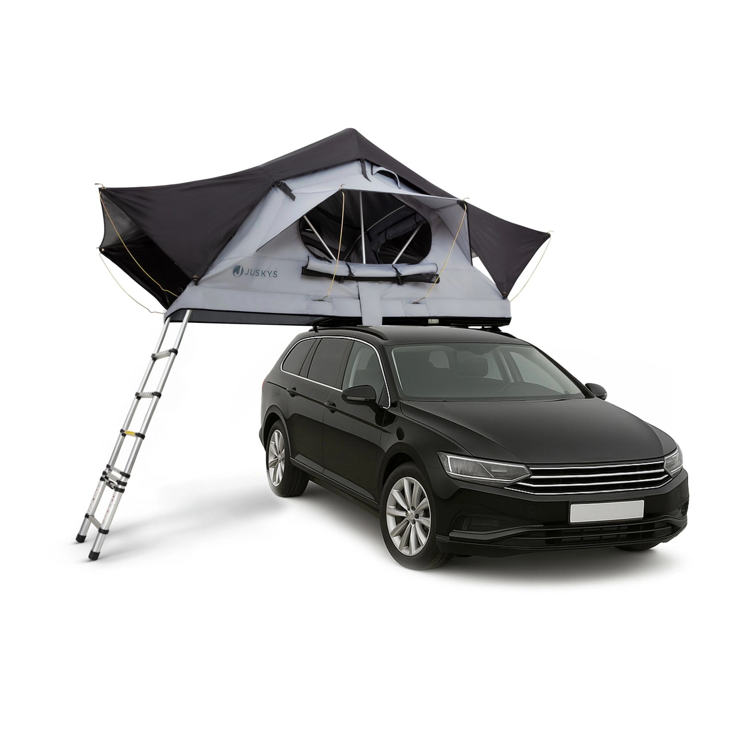 Juskys Autodachzelt Lago 120 x 210 cm Schwarz Grau
