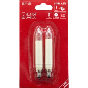 Konstsmide LED Ersatzbirnen, 2 Stück, warmweiß, E10 Schraubgewinde für Innen-Lichterketten.