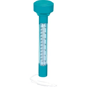 Bestway Poolthermometer in Türkis mit gut lesbarer Temperaturskala und Befestigungsschnur.