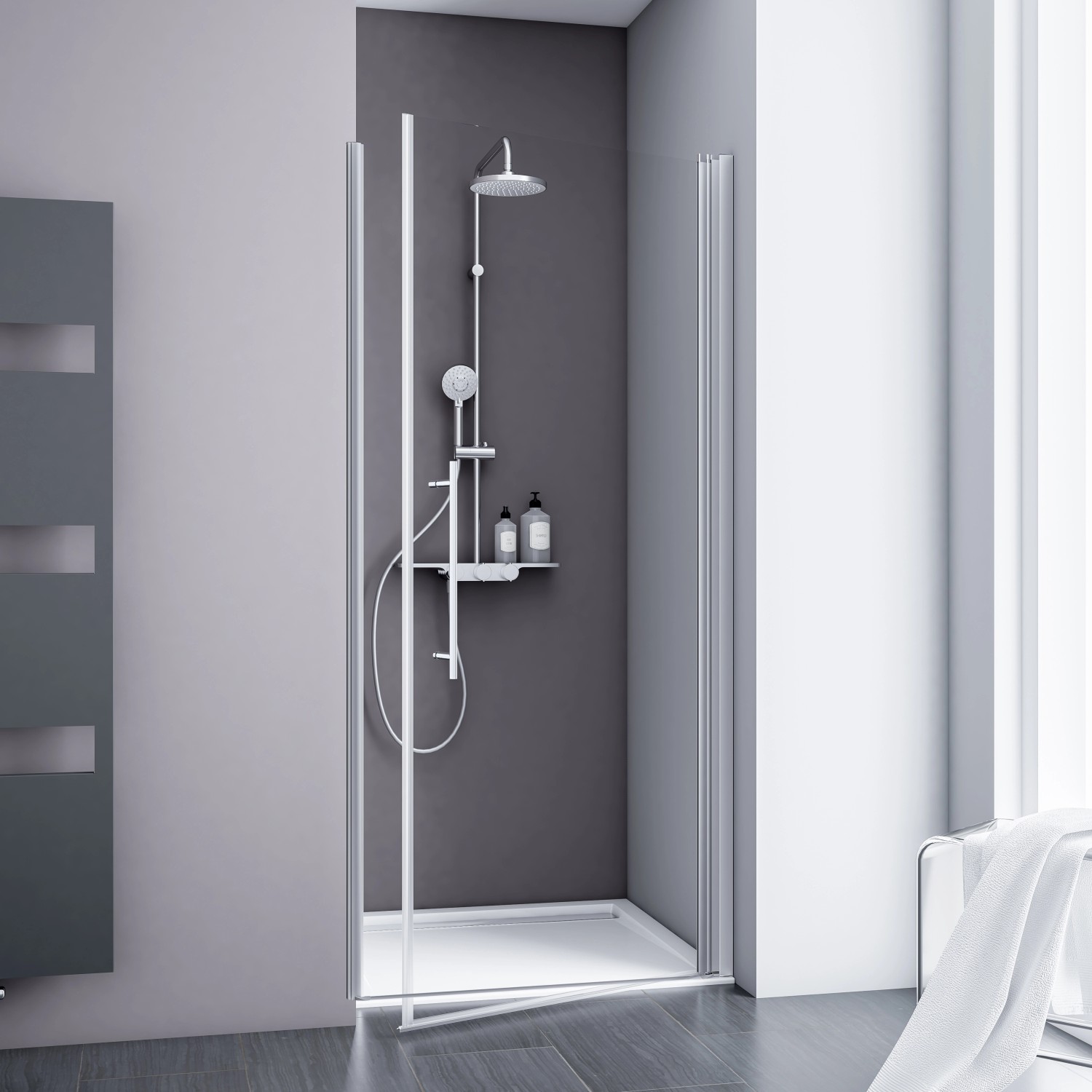Schulte Dusch-Drehtür Alexa Style 2.0, 80x192: cm, Sicherheitsglas, runder Griff