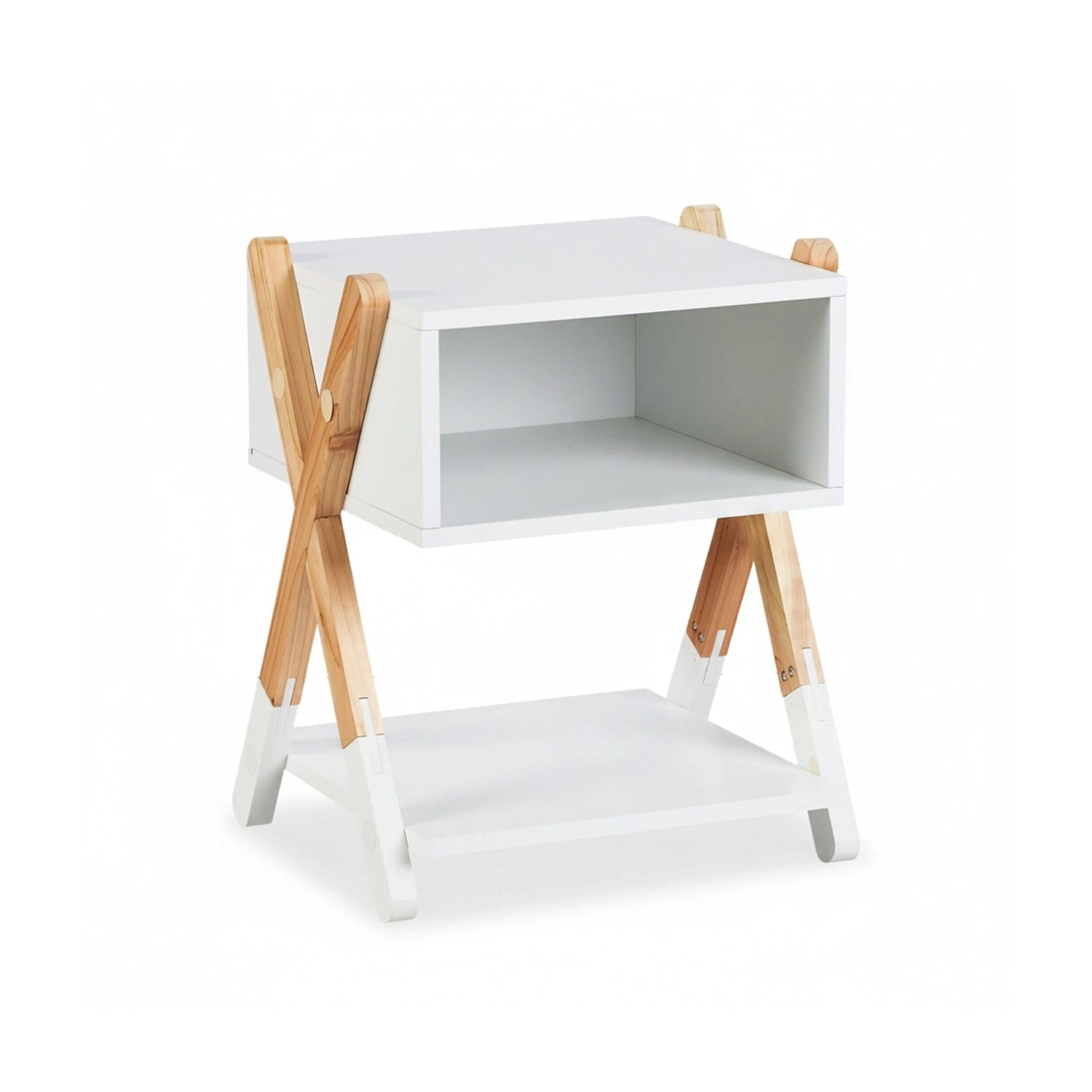 Relaxdays Kindernachttisch MDF Kiefernholz Offenes Fach 42 cm x 34 cm x 30 cm 3,4 kg