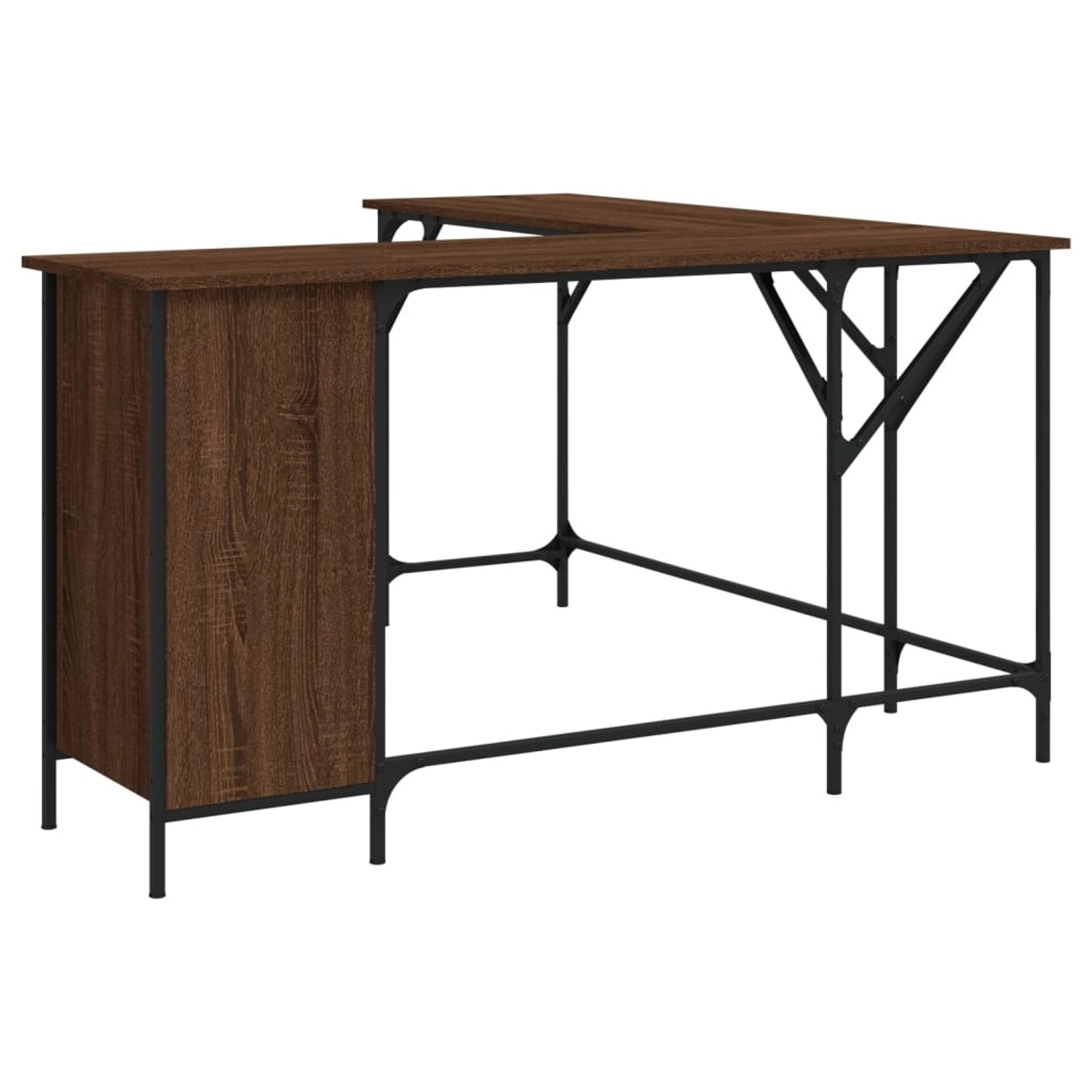 vidaXL Schreibtisch Braun Eichen-Optik 141x141x75 cm Holzwerkstoff 837601 günstig online kaufen