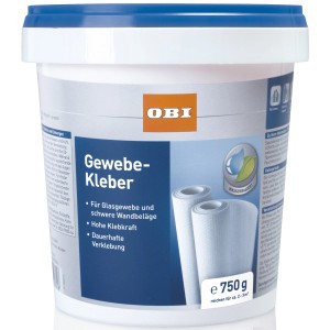 Eimer OBI Gewebekleber, 750g, für Glasgewebe und schwere Wandbeläge.