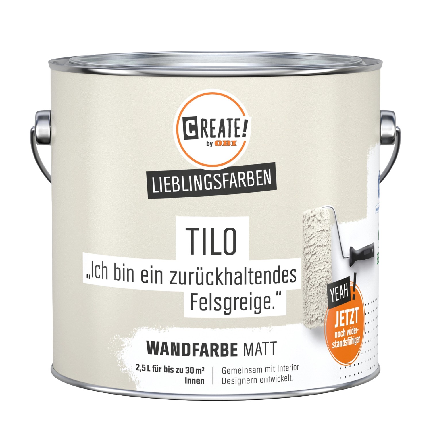 CREATE! by OBI Wandfarbe Lieblingsfarbe Tilo Felsgreige Matt 2,5 l