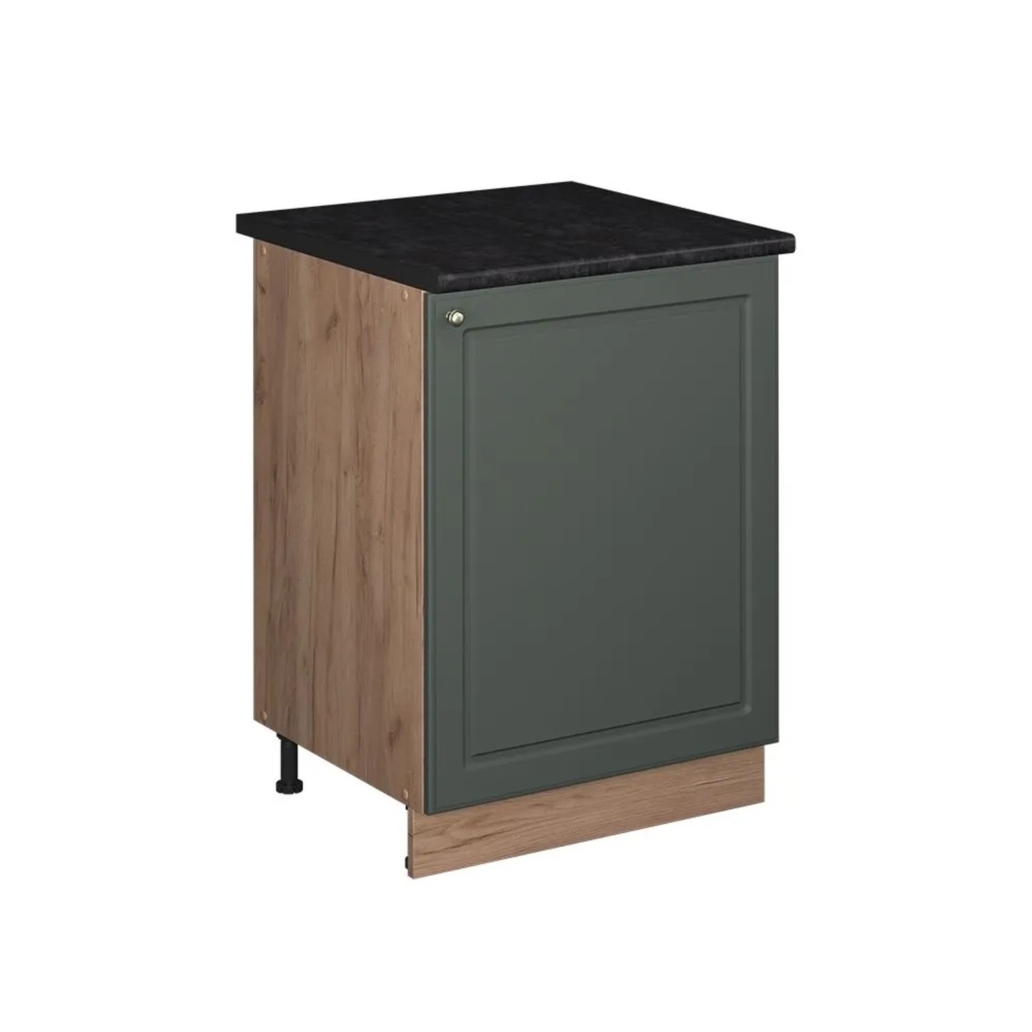 Vicco Küchenunterschrank Fame-Line Grün-Gold Landhaus/Goldkraft Eiche 60 x 82 1 Tür mit Arbeitsplatte Art Nr 65198