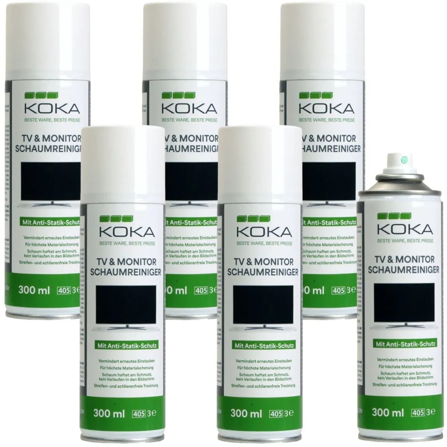 KOKA 6x TV & Monitor Schaumreiniger je 300ml