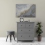 Leinwandbild in Marmor Optik Grau-Gold, 90x60 cm, als Wanddeko im Wohnraum.