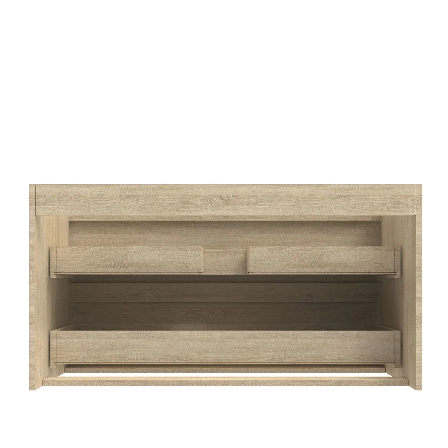 Moderner Waschbeckenunterschrank Y244X in matter Eiche-Optik mit 2 Schubladen für Ihr Bad.