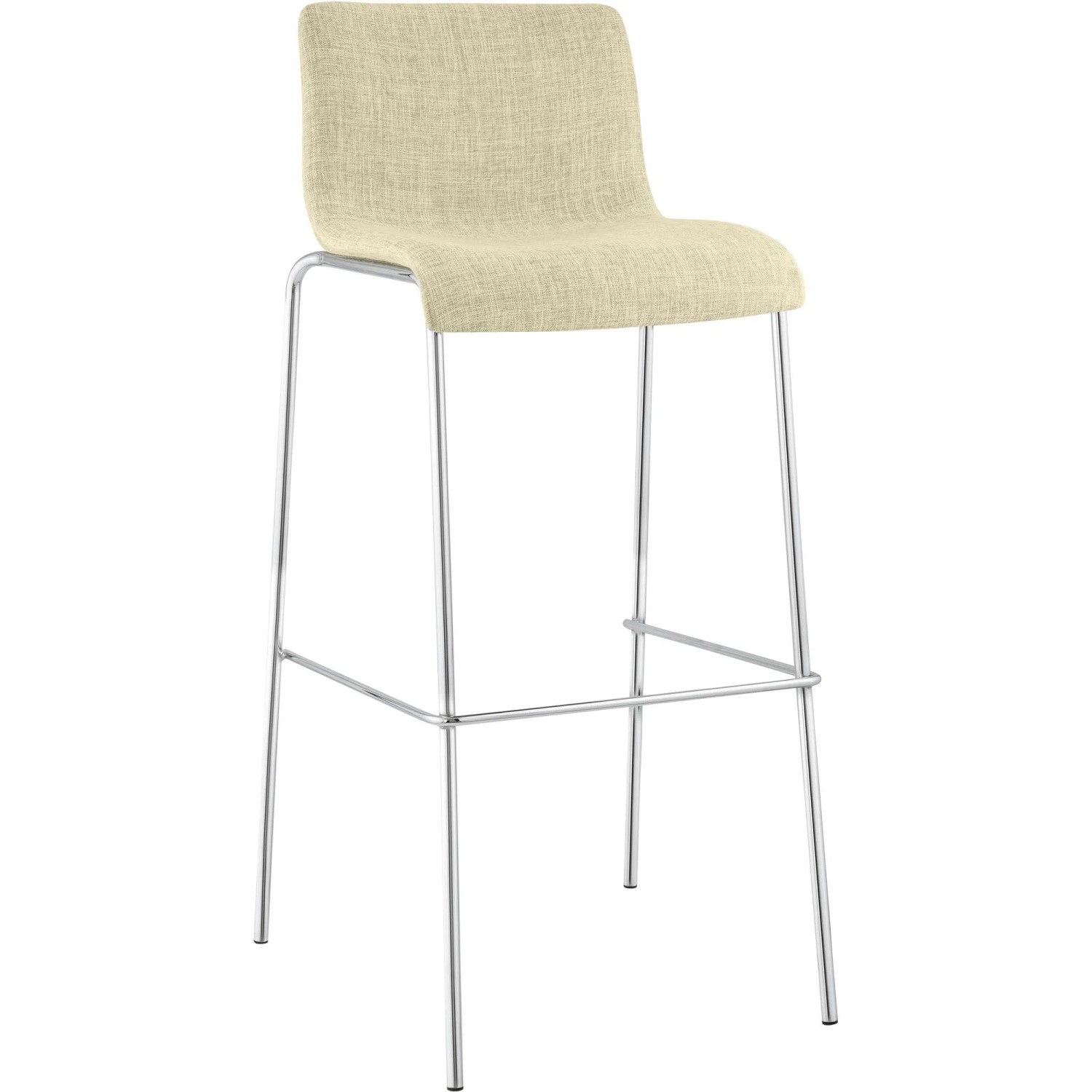 CLP Barhocker Hover Stoff Vierfußgestell Creme/Chrom