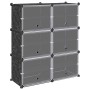 vidaXL Regalsystem mit 6 Würfeln und Türen Schwarz PP 4019576
