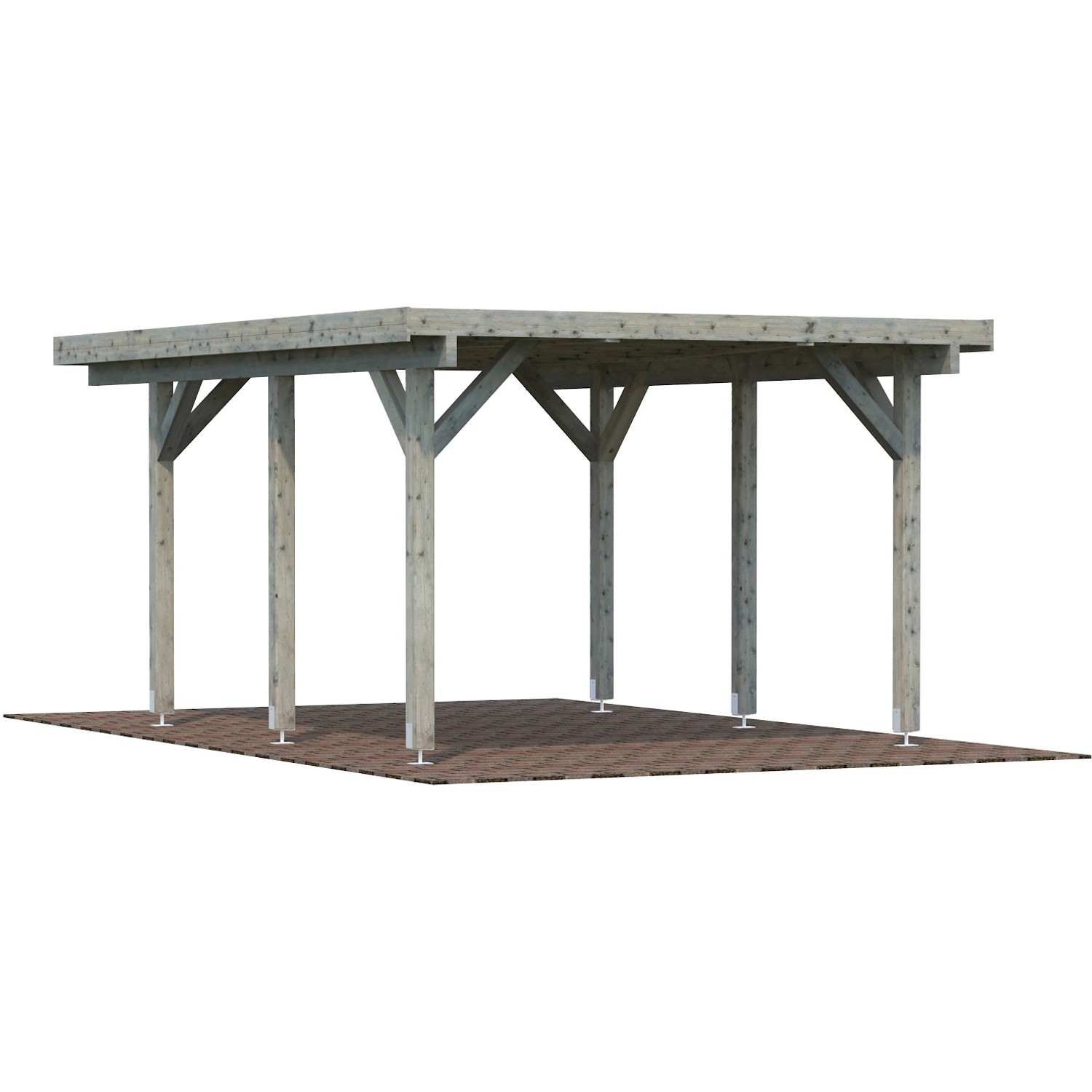 Palmako Einzelcarport Karl Grau tauchgrundiert 360 cm x 512 cm