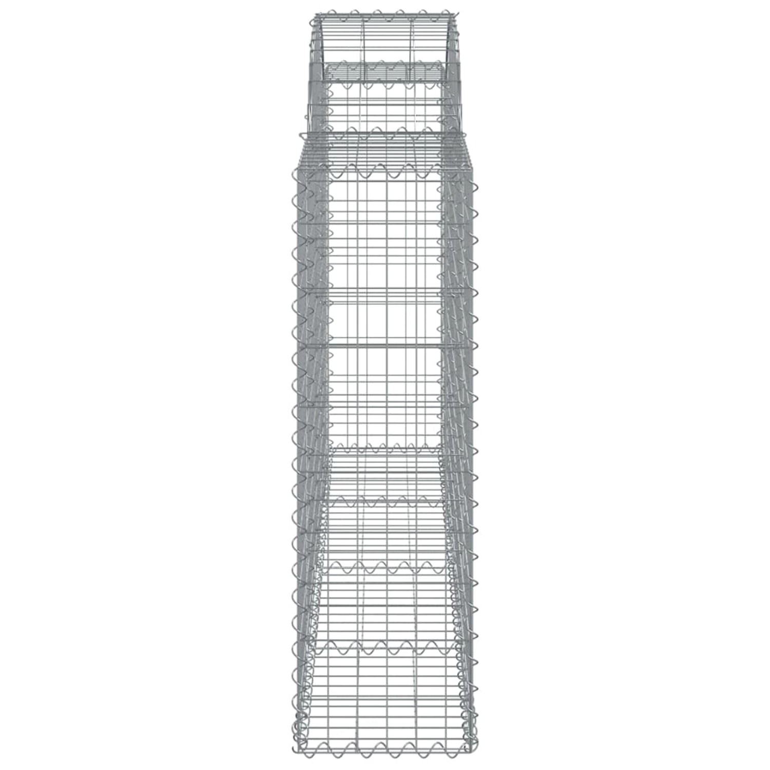 vidaXL Gabionen mit Hochbogen, 11er Set, 200x30x100/120cm, aus verzinktem Eisen.
