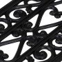 Schwarze Gummi Stufenmatte mit dekorativem Schmiedeeisen-Muster. Rutschfeste Treppenmatte für Innen & Außen.