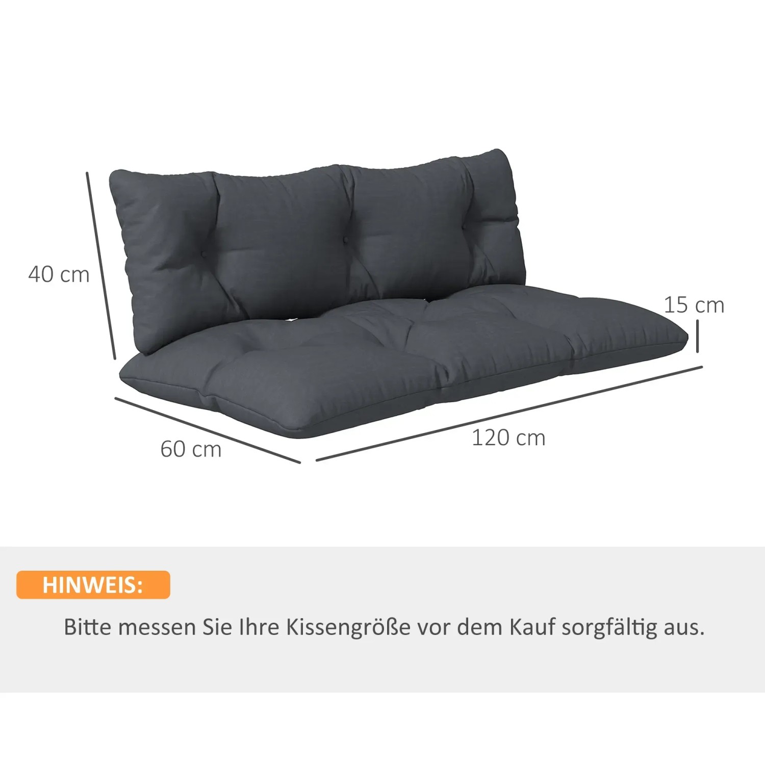 Outsunny Sitzkissen Outdoor Set 120 x 60 x 15 cm kaufen bei OBI